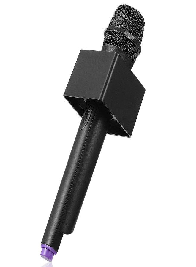 JOINPAYA 1pcs Plastic Simulation Microphone: Fake Microphone Prop with Square Cube Flag Station for Pretend Play Fun Stage Costume 10.61in - Image 1
